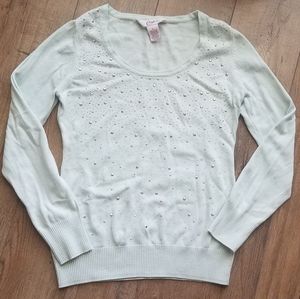 Candies mint rhinestone sweater - largest